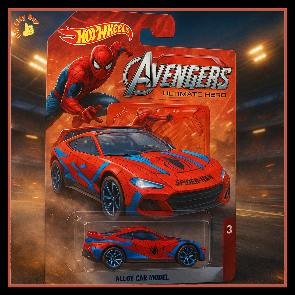 [RẺ VÔ ĐỊCH] Mô Hình Hot Wheel Spider-Man, IronMan tỉ lệ 1:64, Xe Ô tô Mô Hình, Đồ Chơi Xe đua Hot Wheels