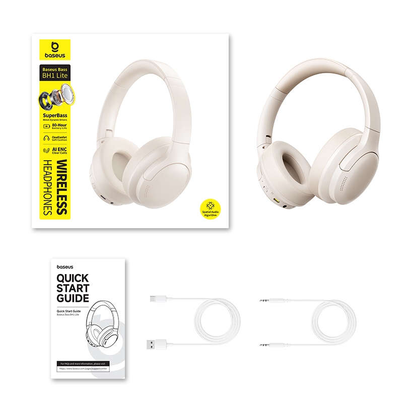 Tai Nghe Baseus Bass BH1 Lite Bluetooth 6.0 App Thông Minh Chống Ồn ENC Chơi Nhạc 80 Giờ | BigBuy360 - bigbuy360.vn