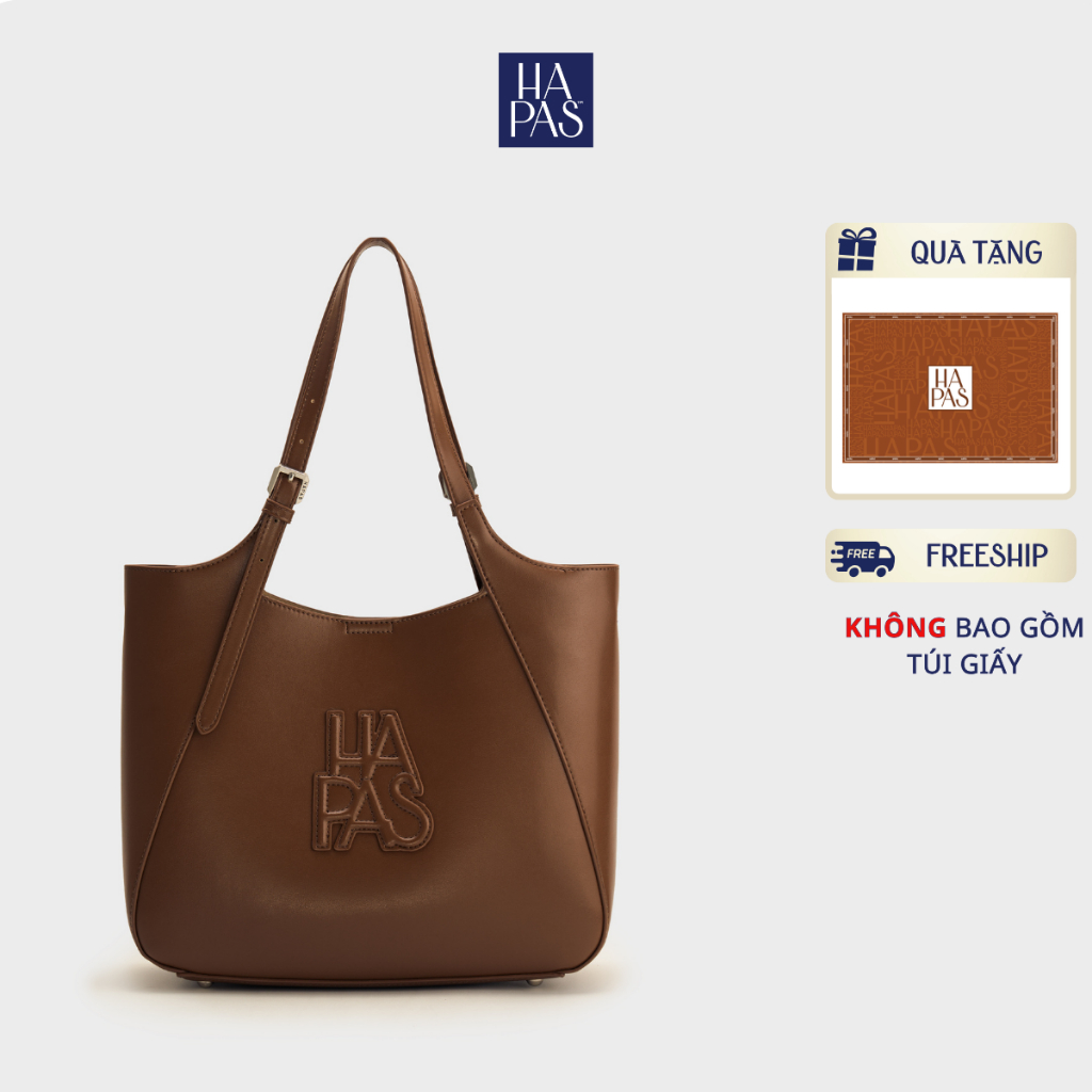 Túi Tote Camel Dập Nổi Cỡ Lớn Size 33 HAPAS | BigBuy360 - bigbuy360.vn