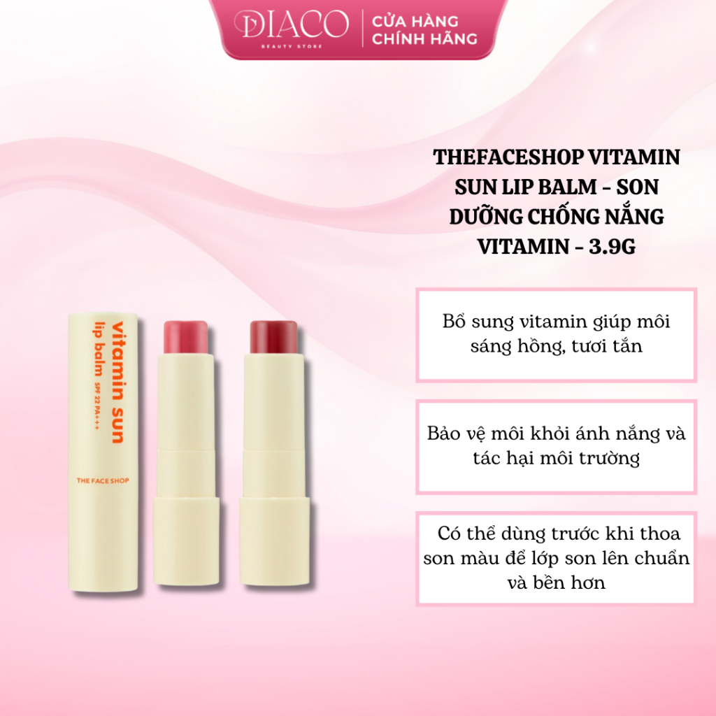 THEFACESHOP VITAMIN SUN LIP BALM - SON DƯỠNG CHỐNG NẮNG VITAMIN - 3.9G