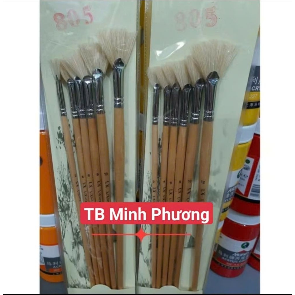 BỘ CỌ QUẠT SET 6 CÂY LÔNG CỨNG 805