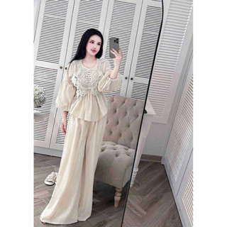   Rẻ vô địch  Sét đồ bộ mặc nhà tiểu thư ren nhập xịn QC chất lụa latin mềm mịn mát  freesize 40-60kg  