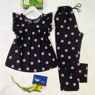 42-75kg Bộ tole Nữ / bộ lanh Nữ VNXK F21 tay cánh tiên áo bèo ngực quần dài