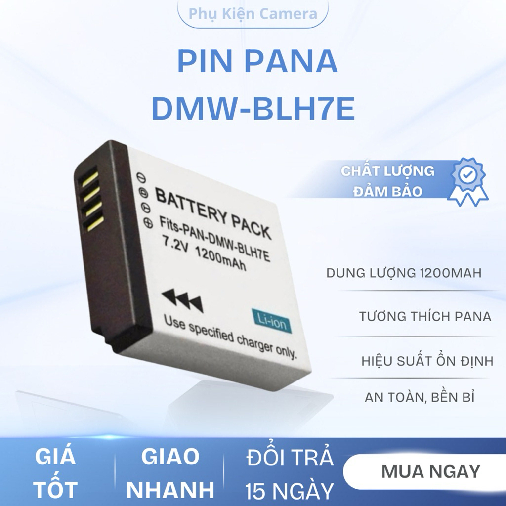 Pin Panasonic DMW-BLH7E 1200mAh – Pin thay thế cho Lumix DMC-GM1, GM5, GF7, GX7 Mark II