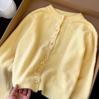   Ảnh thật  Áo cardigan len dệt kim cúc ngọc trai siêu cưng mềm mại hàng QC 