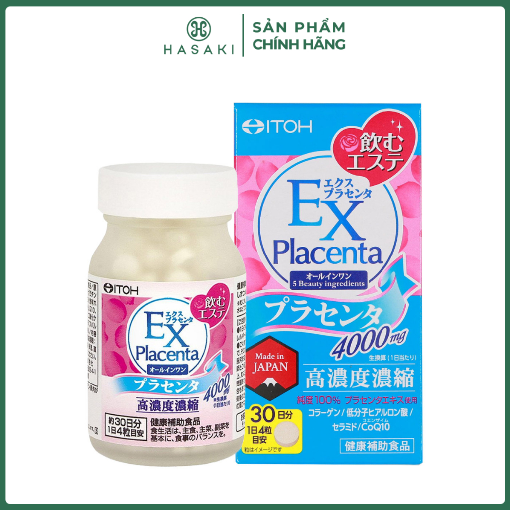 Thực Phẩm Bảo Vệ Sức Khỏe EX Placenta Hộp 120 Viên Hasaki Sản Phẩm Chính Hãng