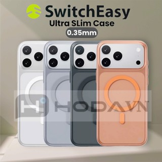 Ốp Lưng Nhám Switcheasy Ultra Slim Case Magnetic 0.35mm Siêu Mỏng Hỗ Trợ Sạc Không Dây Iphone 17 Pro Max 16 Plus 15 14