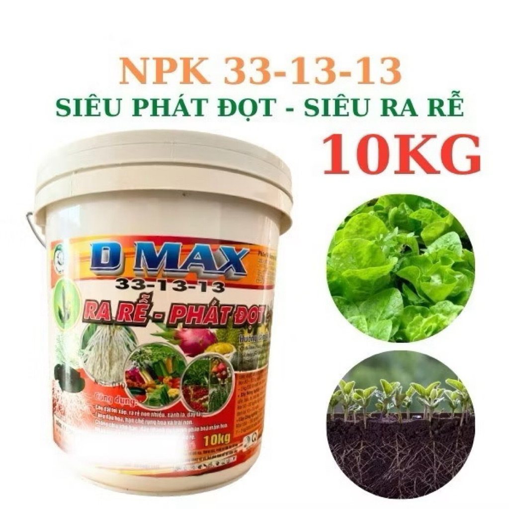 Phân bón NPK 33-13-13 thùng 10kg siêu phát đọt, ra rễ đâm chồi