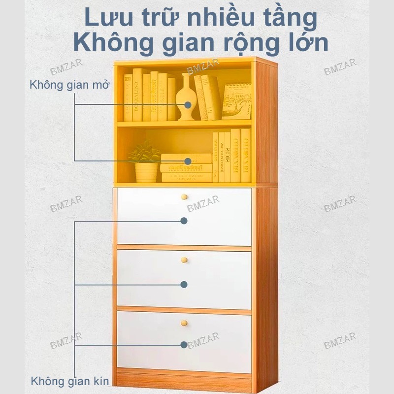 BMZAR Tủ Kệ Đứng Nhiều Ngăn + Ngăn Kéo Tủ Đựng Đồ Đa Năng Tối Ưu Không Gian Nhà | BigBuy360 - bigbuy360.vn