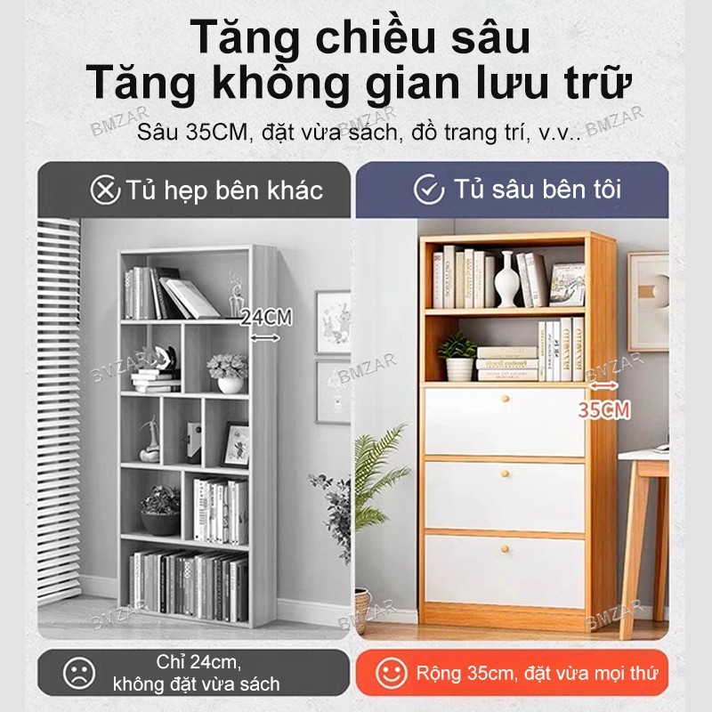 BMZAR Tủ Kệ Đứng Nhiều Ngăn + Ngăn Kéo Tủ Đựng Đồ Đa Năng Tối Ưu Không Gian Nhà | BigBuy360 - bigbuy360.vn
