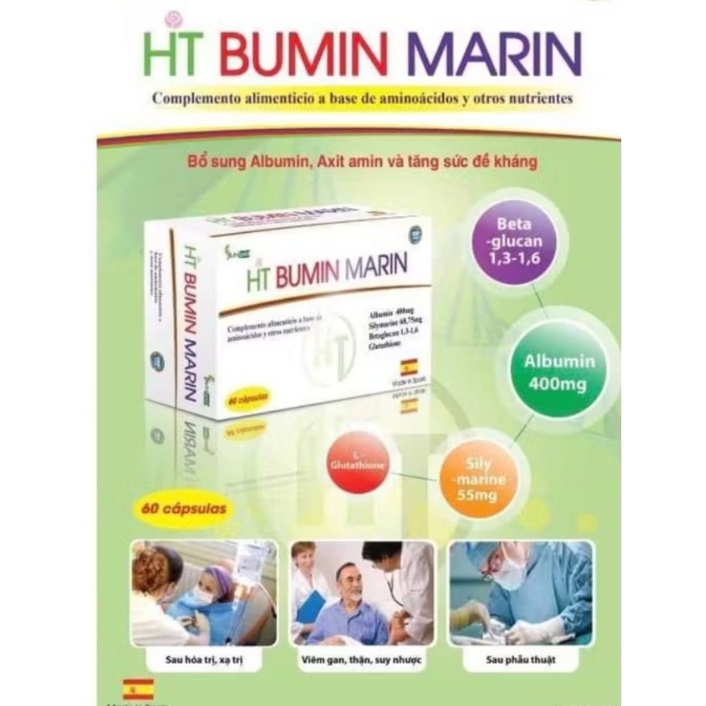 Viên uống HT Bumarin Bổ sung đạm, axit amin, các dưỡng chất bổ trợ cho cơ thể