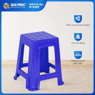 [FREESHIP] Ghế nhựa cao Super QUI PHÚC, combo 10 ghế, chân chống trượt, ngồi chịu lực 90kg, chống kẹt khi xếp chồng