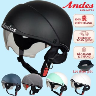 Mũ Bảo Hiểm Nửa Đầu Andes 139 Kính Âm An Toàn Gọn Nhẹ