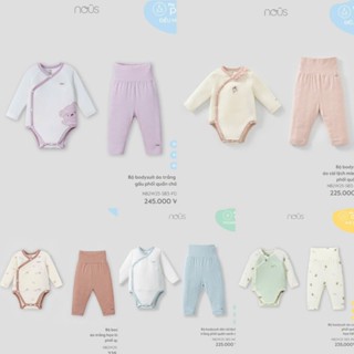 Nous X-Mas New Set Body Bodysuit Dài Tay Kèm Quần Dài Nous Chất Liệu Kháng Khuẩn Cho Bé Từ 0M-18M Nhiều Mẫu