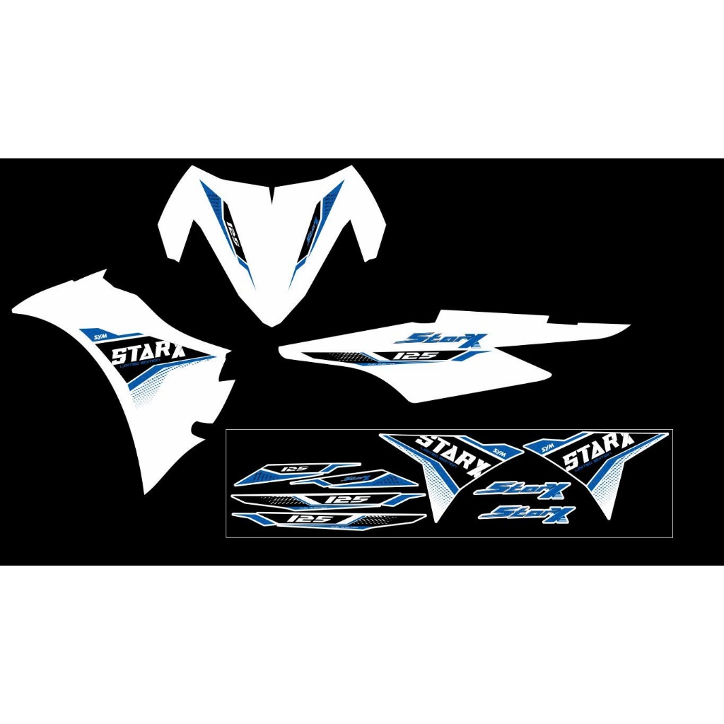 TEM SYM STAR X 125 MẪU THIẾT KẾ TRẮNG XANH CAO CẤP, TEM IN 3 LỚP SIÊU DÍNH