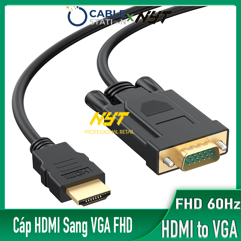 Cáp chuyển đổi HDMI sang VGA Cáp HDMI to VGA | Cable Station