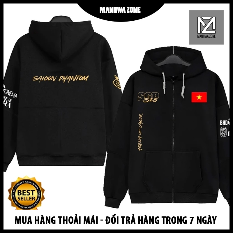 SALE- Áo nỉ khoác Saigon Phantom - Team Black Jinx