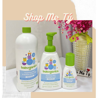  Nước Rửa Bình Sữa Babyganics dạng bọt 100% hữu cơ cho bé - Chai tạo bọt 473ml   Chai refill 946ml   chai du lịch 100ml 