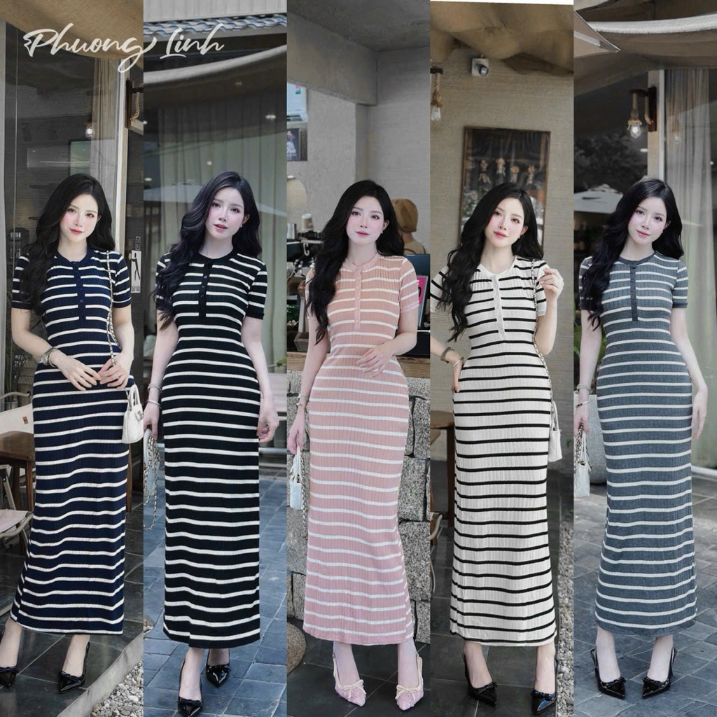 ĐẦM THUN TĂM KẺ SỌC GÀI KHUY h09