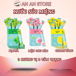 Nước súc miệng sadoer,nước súc miệng gói siêu tiện lợi, nước súc miệng một lần dạng gói 10ml hương trái cây rõ vị