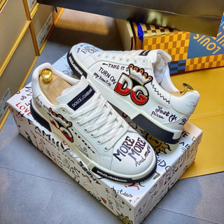 Giày Nam Nữ Màu Trắng Thêu Sắc Nét Giày Luxury  Vương Miệng Đá Đỏ Hàng Quảng Châu [full box] Đủ Hộp