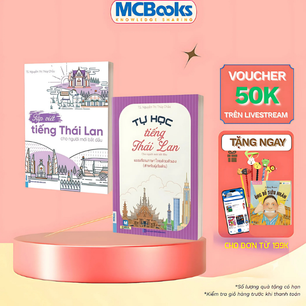 Sách - Combo Tự học tiếng Thái Lan +Tập viết Tiếng Thái Lan  cho người mới bắt đầu