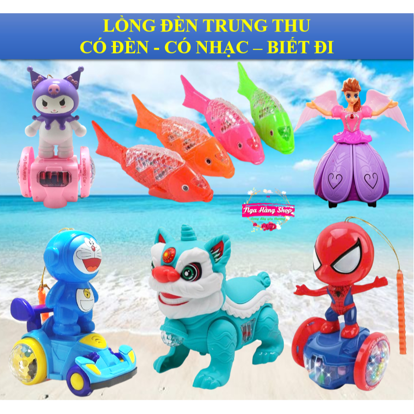 Sỉ lồng đèn trung thu, đèn lồng cá chép, siêu nhân nhện, Kitty, Doremon, Elsa, Kuromi, Kỳ Lân có đèn