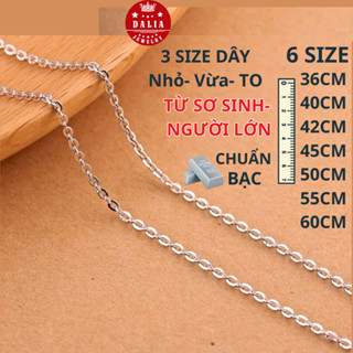Dây chuyền bạc trơn công xích bạc ta cho bé gái, người lớn DaLiA Jewelry vòng cổ bạc, dây bạc dài 40 45 50 55 60 cm
