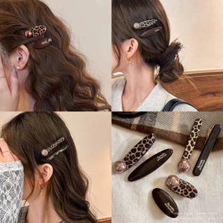  Set 2 Kẹp Tóc Mái Nâu Barrette Kẹp Mỏ Vịt Hoạ Tiết Da Beo Thời Trang Cho Nữ Siêu Hot KM7 