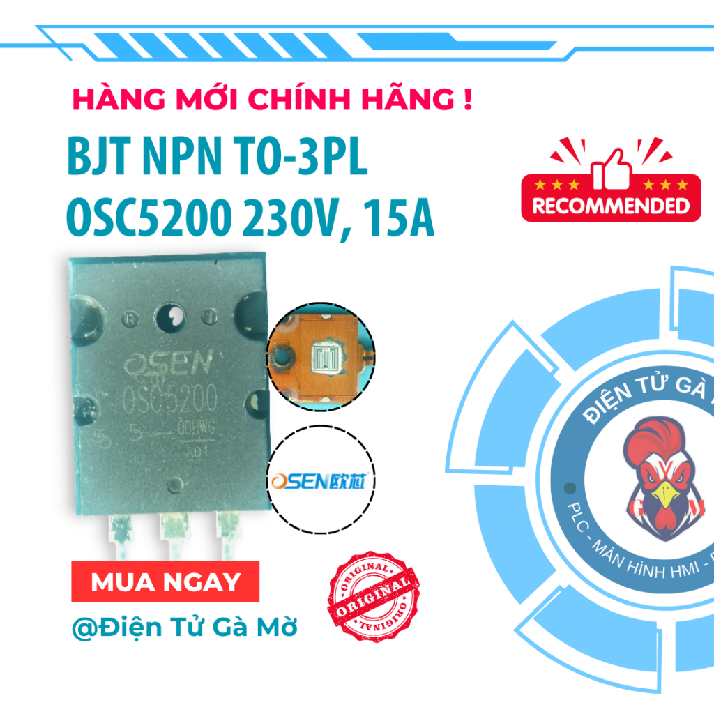 [1 CON] Transistor NPN Công Suất Âm Thanh, Sò Âm Ly, OSC5200 C5200 230V 15A TO-3PL, Mới Chính Hãng O