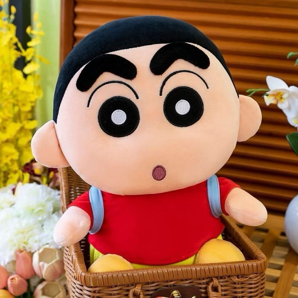 Gấu Bông Shin Cậu Bé Bút Chì Đeo Balo Đi Học - Thú Nhồi Bông Ngộ Nghĩnh, Đáng Yêu
