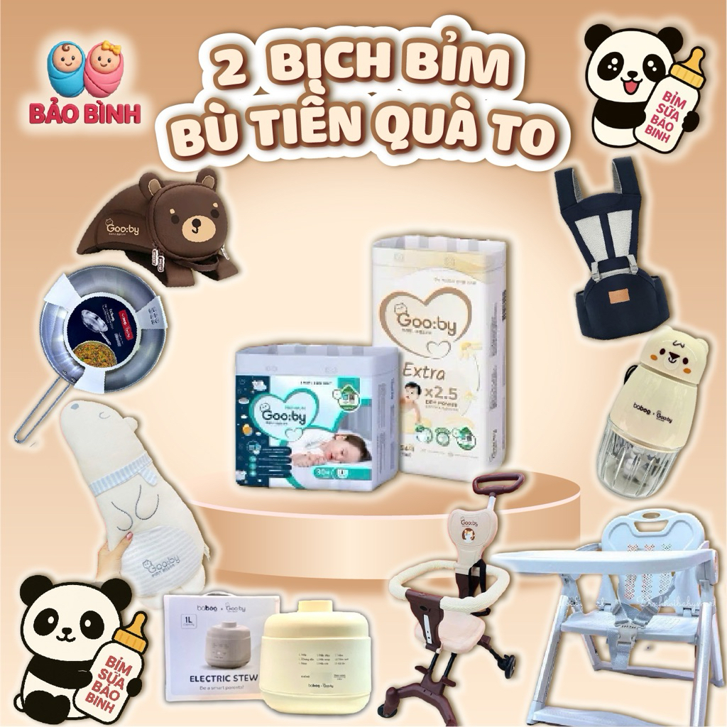 2 Bịch Gooby+Tặng Máy Xay,Vali,xe đẩy,bình đun nước,nồi nấu cháo…