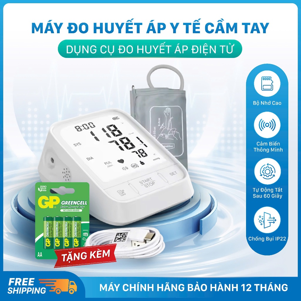 Máy Đo Huyết Áp Điện Tử Kaigo MDHA01Bản Tiếng Việt –Hiện Đại, Chính Xác Cho Sức Khỏe Của Bạn