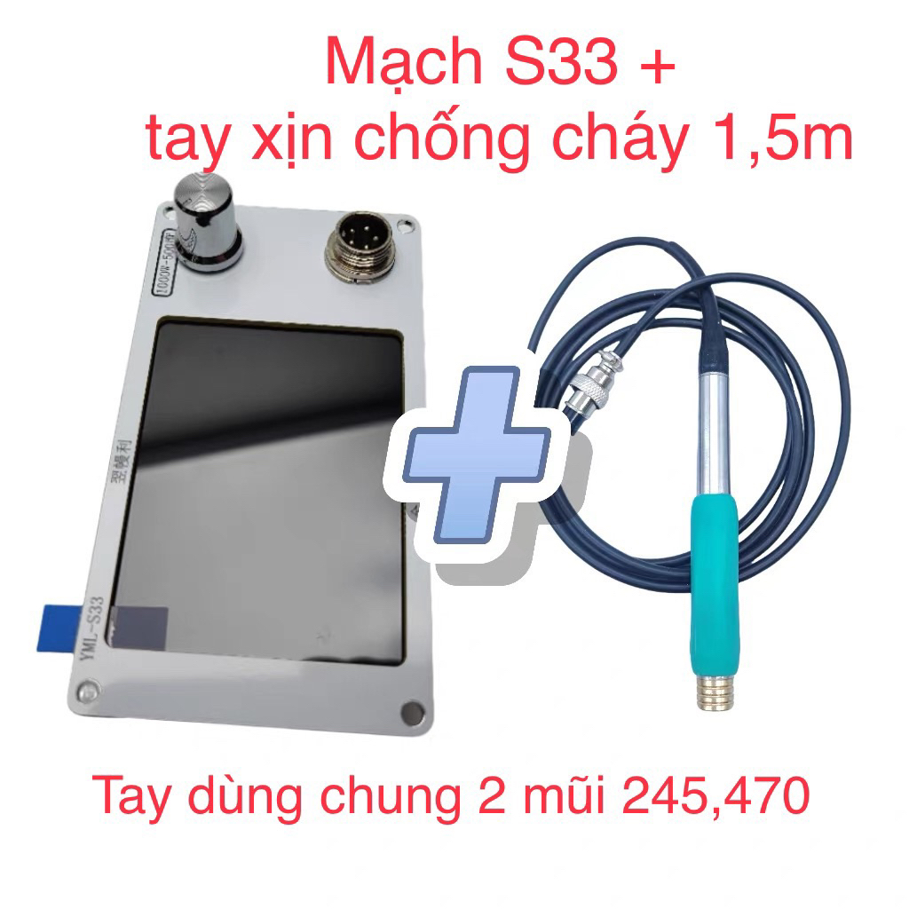 Trạm hàn c470 c245 c210 siêu nóng, combo mạch S33 kèm tay hàn xịn dây chống cháy 1,5m