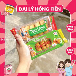  Bánh nướng nhân thập cẩm đậu xanh Toàn vinh  gói 320gam  - Bánh ăn vặt đồ ăn vặt giá rẻ 