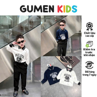  Áo Thun Polo Trẻ Em Dài Tay In Chữ Đôn Chề Milano Cá Tính - Áo Polo Dài Tay Bé Trai Bé Gái Cổ Bẻ Siêu Đẹp 