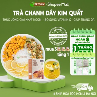 Trà chanh dây kim quất DETONIC, nước uống trắng da, thanh mát giải khát Triệu Lộ Tư giúp làn da trắng tươi đẹp phát sáng