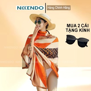Khăn Choàng Lụa Đi Biển Bản To 180x90-80 cm Áo Choàng Bikini Quàng Cổ Choàng Vai Phong Cách bohemian Vintage Nikendo KL8