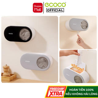 Hộp Đựng Màng Bọc Thực Phẩm ECOCO Dán Tường Hộp Đựng Dạng Rút Túi Nilon Túi Lọc Rác Gang Tay 