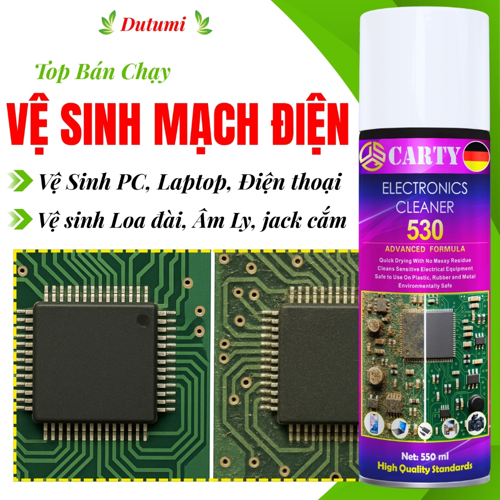 Vệ Sinh Bo Mạch Điện Tử - Vệ Sinh Mạch Điện - Chai Xịt Tẩy Rửa Bo Mạch, Điểm Tiếp Xúc Điện Tử -CARTY