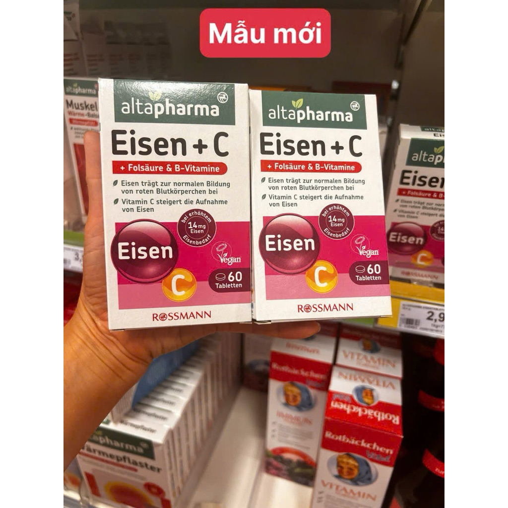 VIÊN UỐNG BỔ SUNG SẮT EISEN + B+C của ALTAPHARMA/ đức
