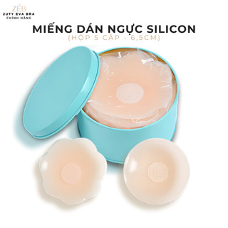  Miếng dán ngực silicon ZUTY EVA BRA – Hộp 5 cặp  Hoa & Tròn  – Size 6.5cm – Siêu mỏng – An toàn da 