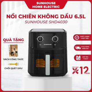 Nồi Chiên Không Dầu SUNHOUSE SHD4030 - 6.5L, 1700W, Chiên Nướng Không Cần Lật, Cửa Kính Trong Suốt