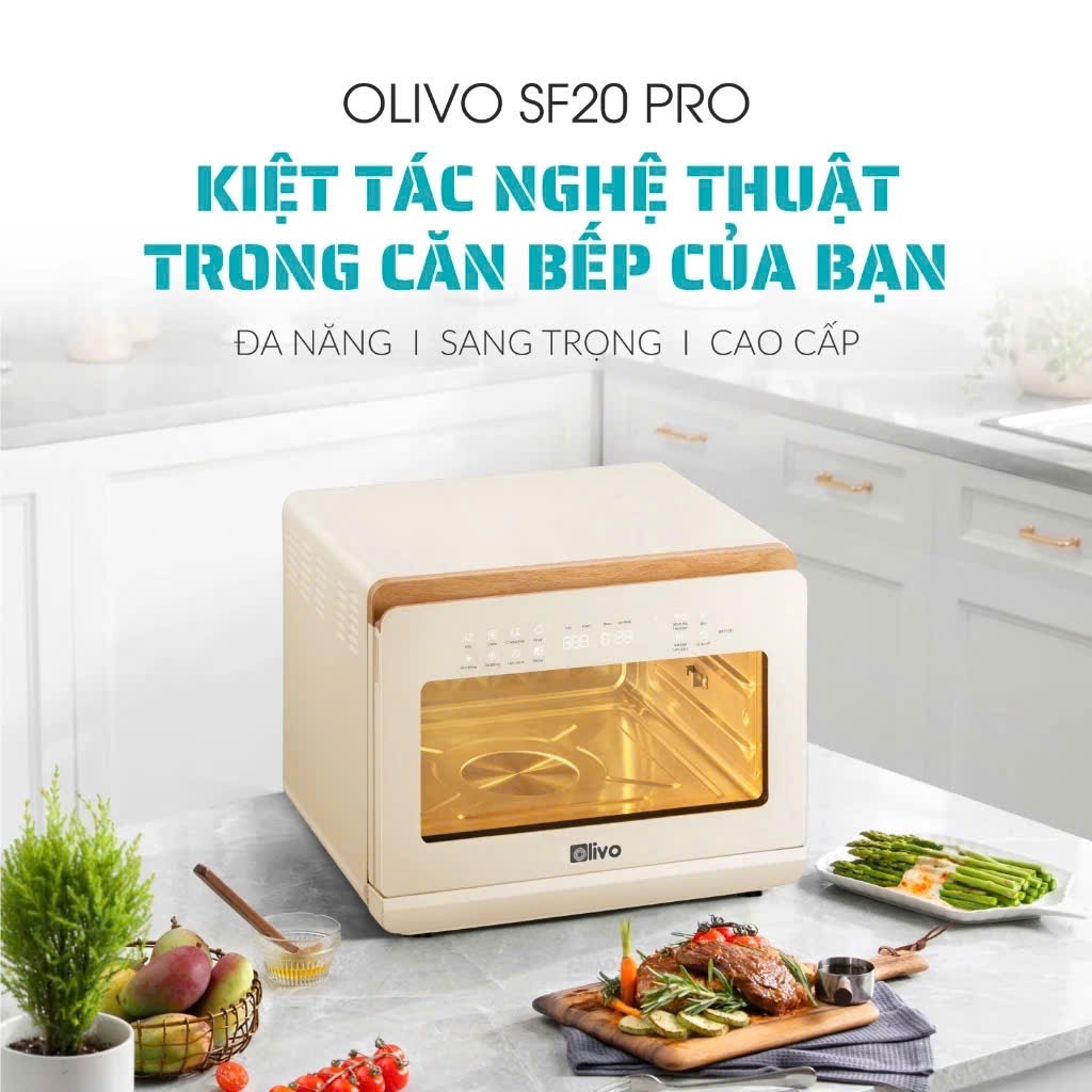 Nồi Chiên Hấp Đa Năng OLIVO SF20 PRO Dung Tích 20 Lít, Bảo Hành Chính Hãng 24 Tháng