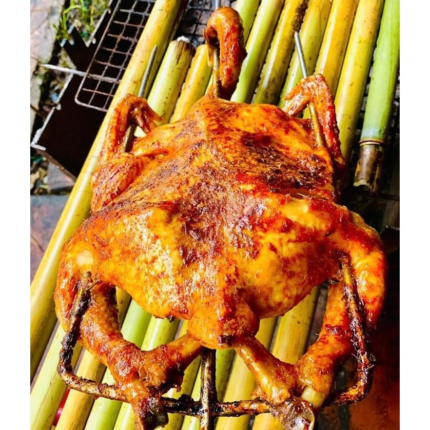 Cây xiên 3 chạc nướng gà, nướng vịt, xiên nướng thịt inox 304 không gỉ, xiên inox nướng thịt bbq