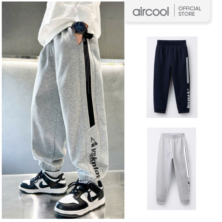 Quần nỉ bé trai AIRCOOL, quần jogger bé trai dáng thể thao mềm đẹp khỏe cho bé -QDBT03