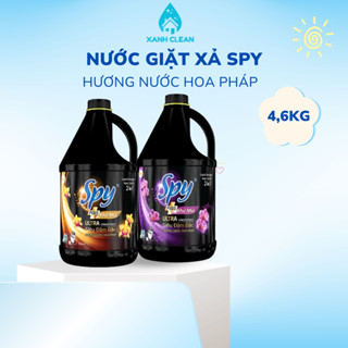 Nước Giặt Xả SPY Plus 2 in 1 giặt Sạch Sâu Thơm Lâu Lưu Hương nước hoa Pháp can 4,6kg