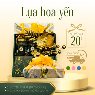 Hộp quà tổ yến chưng sẵn KNEST 8g-12g yến tươi YẾN SÀO KHANG khăn lụa