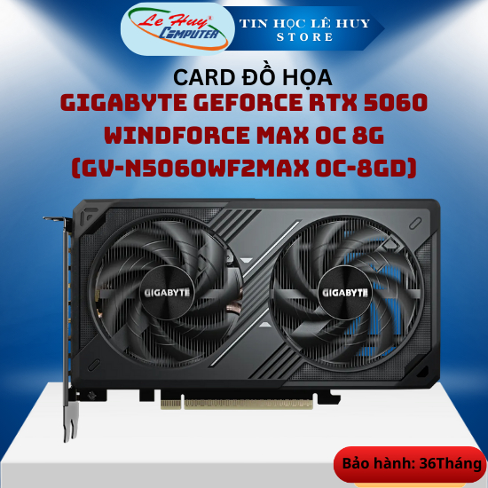 Card Đồ Họa - VGA GIGABYTE  GeForce RTX 5060 WINDFORCE MAX OC 8G (GV-N5060WF2MAX OC-8GD) - Hàng Chín