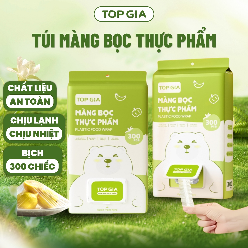 Túi Màng Bọc Thực Phẩm Treo Tường Top Gia Bịch 300 Chiếc, Chất Liệu PE An Toàn Cho Thực Phẩm, Không Mùi, Chịu Nhiệt